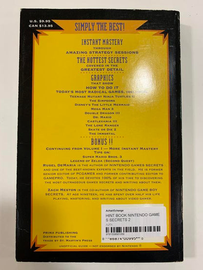 HINT BOOK NINTENDO GAMES SECRETS 2 (usagé)