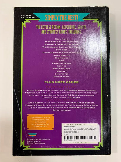 HINT BOOK NINTENDO GAMES SECRETS 4 (usagé)