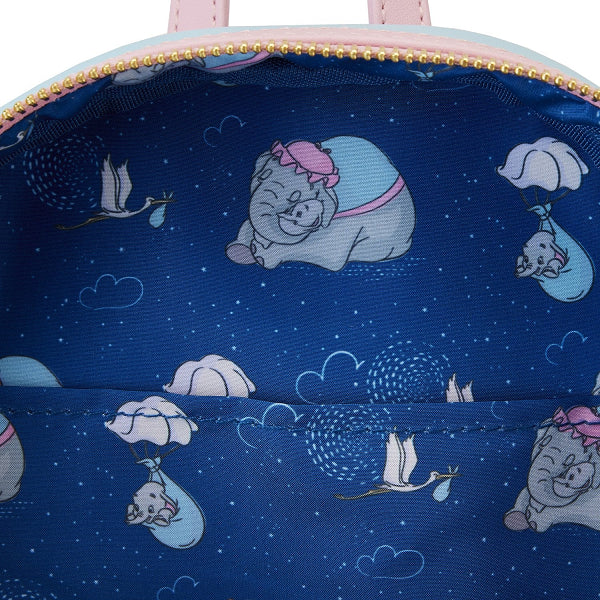 LOUNGEFLY DISNEY DUMBO MRS JUMBO CRADDLE TRUNK BACKPACK