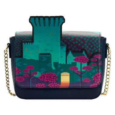 LOUNGEFLY DISNEY BRAVE PRINCESS CASTLE CROSSBODY BAG