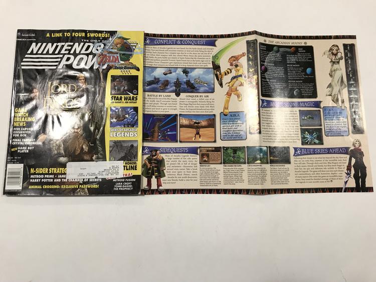 NINTENDO POWER GAMER MAGAZINE VOLUME 164 WITH POSTER - LORD OF THE RINGS TWO TOWERS