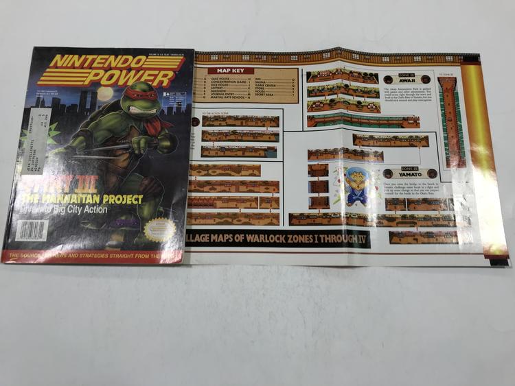 NINTENDO POWER GAMER MAGAZINE VOLUME 33 WITH POSTER - TMNT III THE MANHATTAN PROJECT