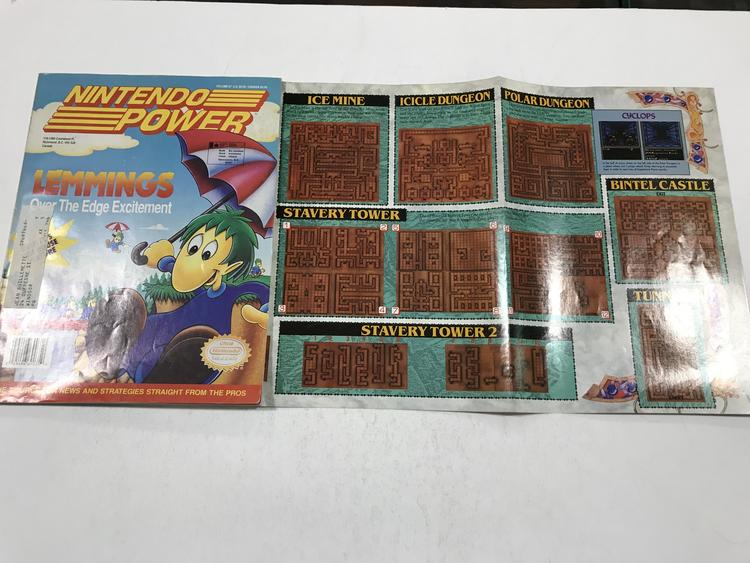 NINTENDO POWER GAMER MAGAZINE VOLUME 37 WITH POSTER - LEMMINGS