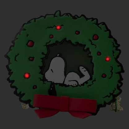 LOUNGEFLY PEANUTS SNOOPY LIGHT UP WREATH CROSSBODY BAG