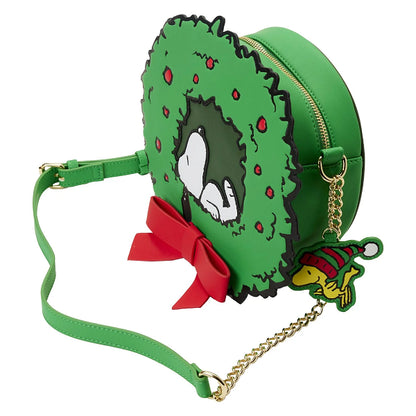 LOUNGEFLY PEANUTS SNOOPY LIGHT UP WREATH CROSSBODY BAG