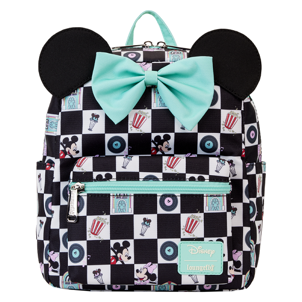 LOUNGEFLY DISNEY MICKEY & MINNIE NYLON MINI BACKPACK