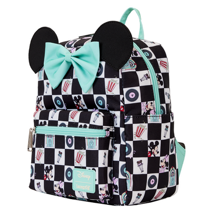 LOUNGEFLY DISNEY MICKEY & MINNIE NYLON MINI BACKPACK
