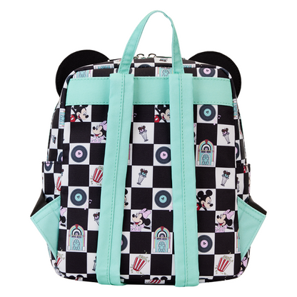 LOUNGEFLY DISNEY MICKEY & MINNIE NYLON MINI BACKPACK