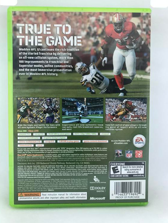 MADDEN NFL 12 HALL OF FAME EDITION (WITH BOX) (usagé)