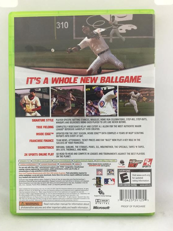MAJOR LEAGUE BASEBALL 2K7 (COMPLETE IN BOX)