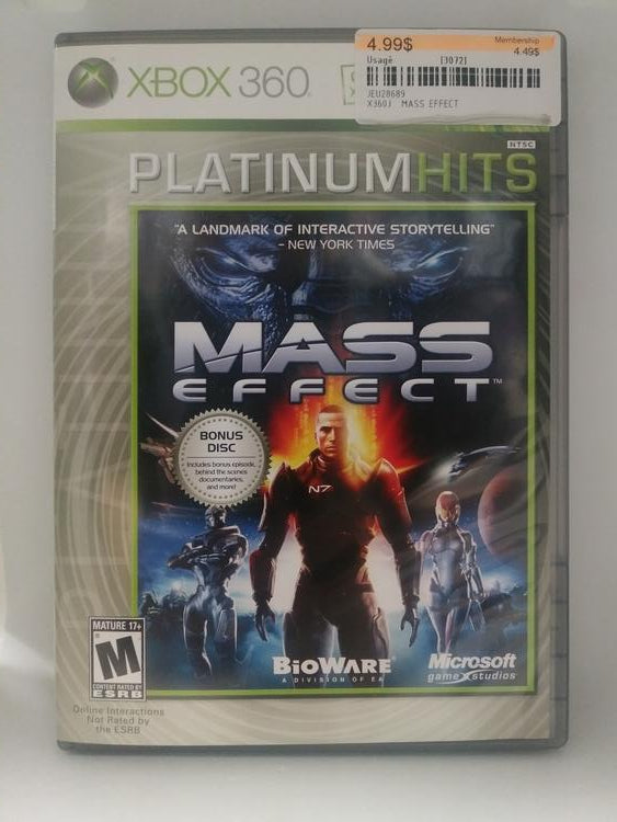 MASS EFFECT PLATINUM HITS (COMPLETE IN BOX)