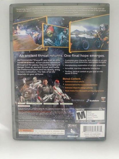 MASS EFFECT PLATINUM HITS (COMPLETE IN BOX) (usagé)