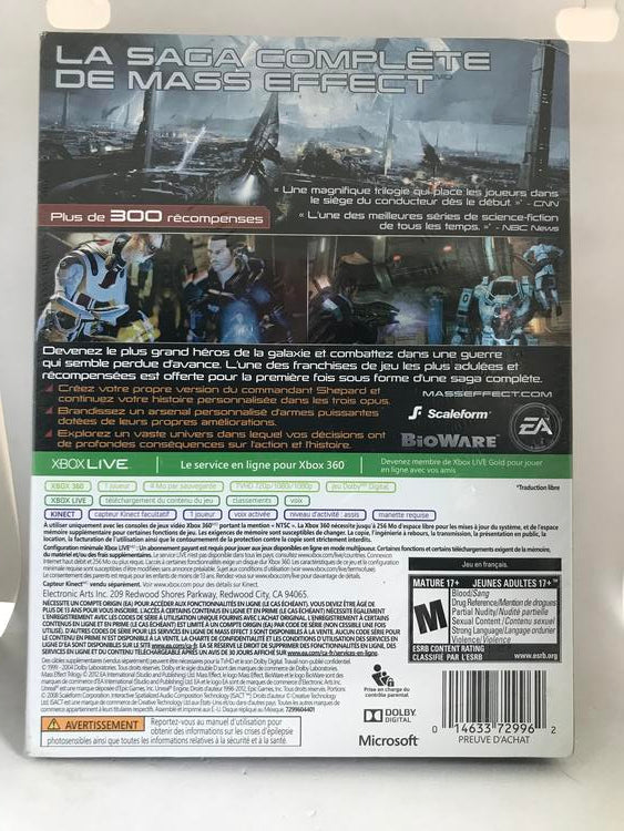 MASS EFFECT TRILOGY FRENCH (BRAND NEW / SEALED) (usagé)