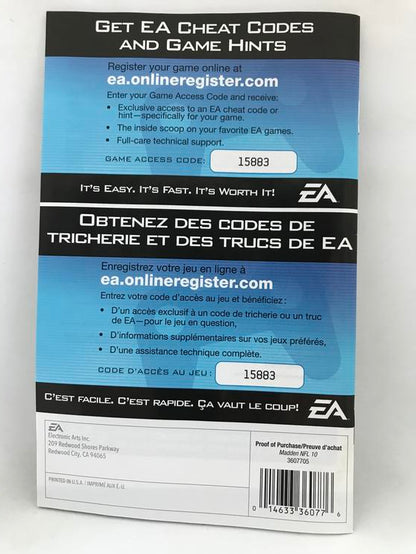 MADDEN NFL 10 (COMPLETE IN BOX) (usagé)