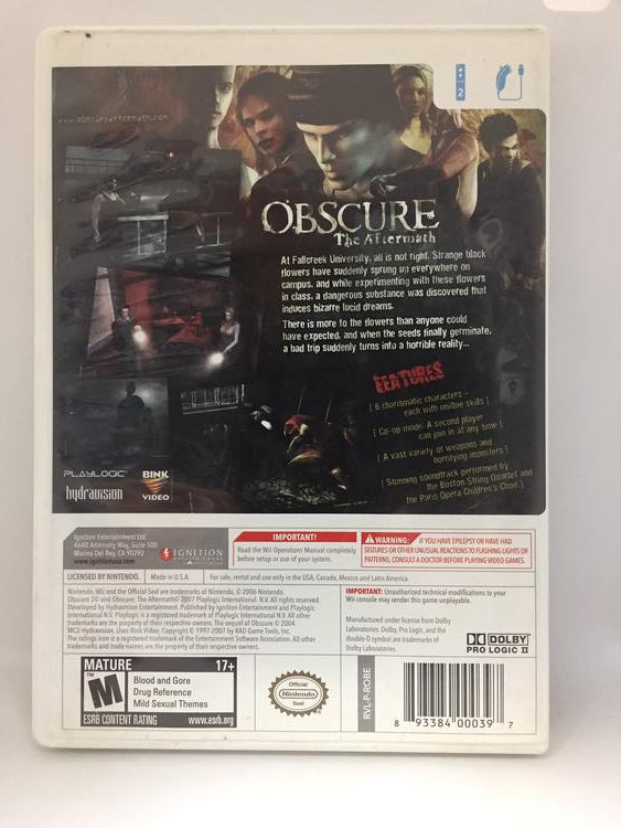OBSCURE THE AFTERMATH (COMPLETE IN BOX) (usagé)