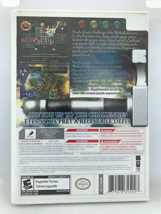 PUZZLE QUEST CHALLENGE OF THE WARLORD (COMPLETE IN BOX) (usagé)