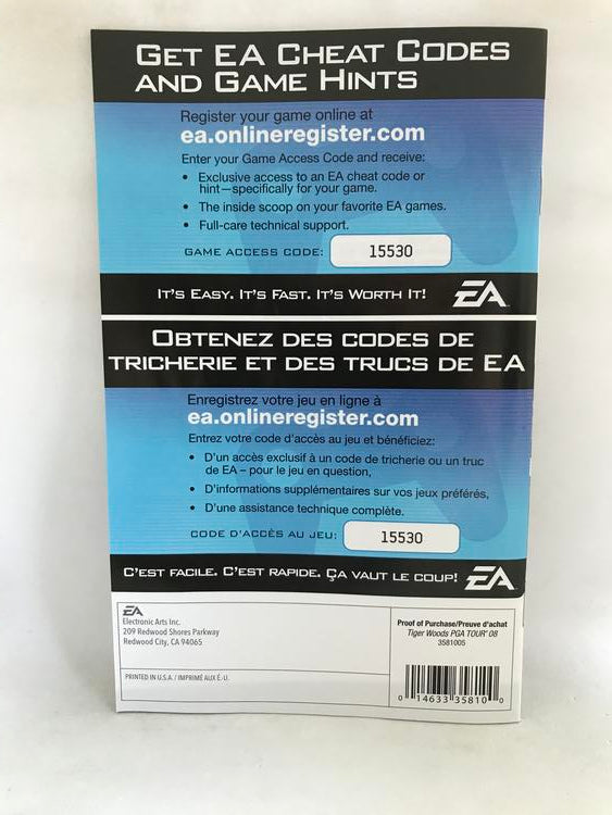 TIGER WOODS PGA TOUR 08 (COMPLETE IN BOX)