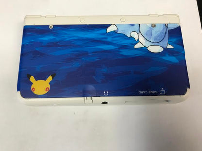 NEW NINTENDO 3DS WHITE WITH BLASTOISE PLATE COVER
