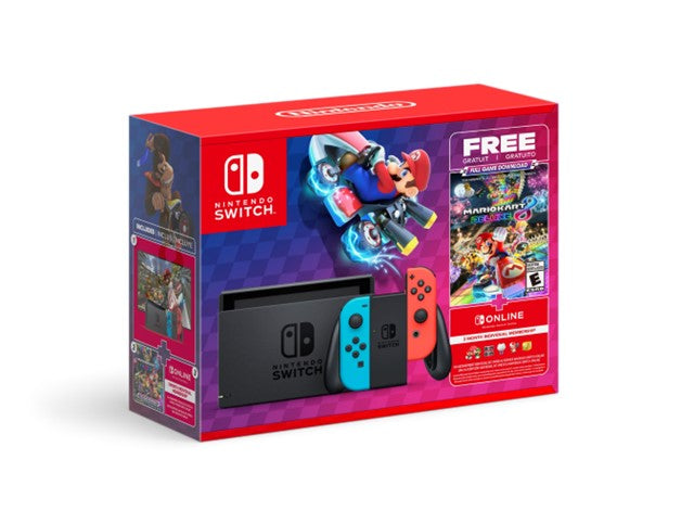NINTENDO SWITCH MODEL 2 RED & BLUE MARIO KART