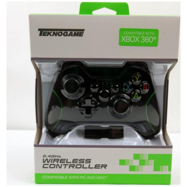 CONTROLLER WIRELESS BLACK TEKNOGAME (XBOX 360)
