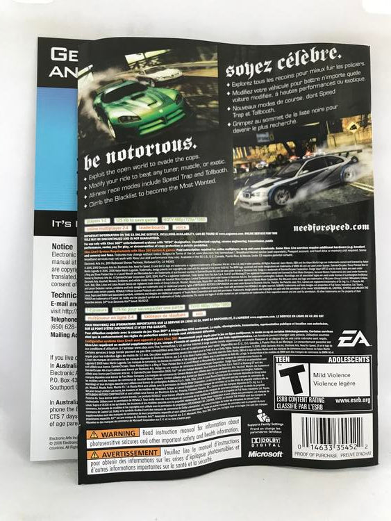 NEED FOR SPEED MOST WANTED PLATINUM HITS (COMPLETE IN BOX) (usagé)