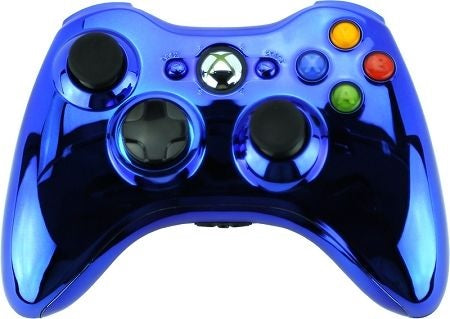 CONTROLLER WIRELESS CHROME BLUE MICROSOFT (XBOX 360)