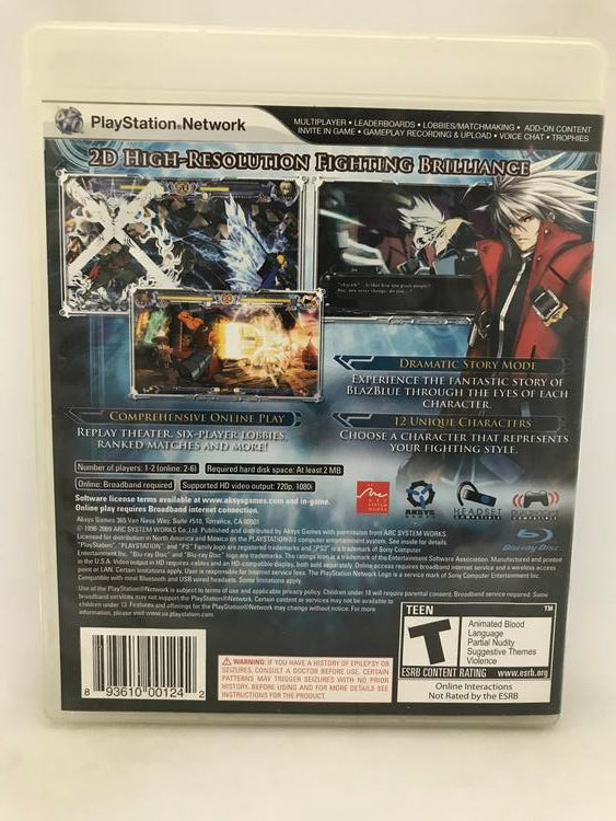 BLAZBLUE CALAMITY TRIGGER (COMPLETE IN BOX)