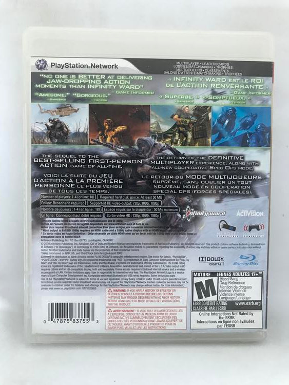 CALL OF DUTY MODERN WARFARE 2 FRENCH (COMPLETE IN BOX)