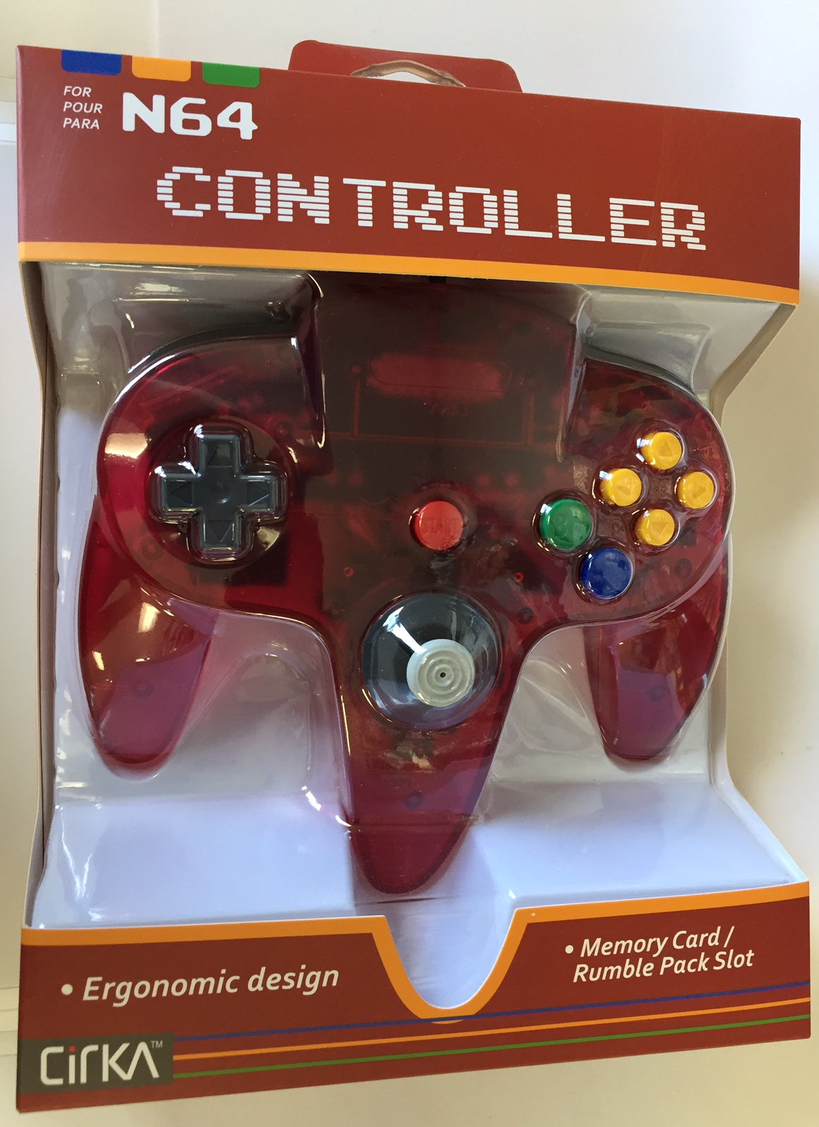 CONTROLLER CLEAR RED JOBBER (N64)