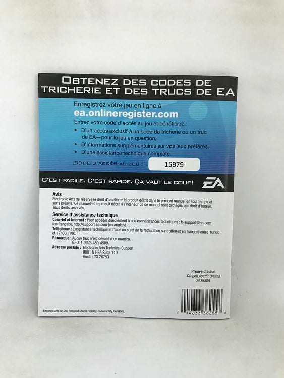 DRAGON AGE ORIGINS FRENCH (COMPLETE IN BOX) (usagé)