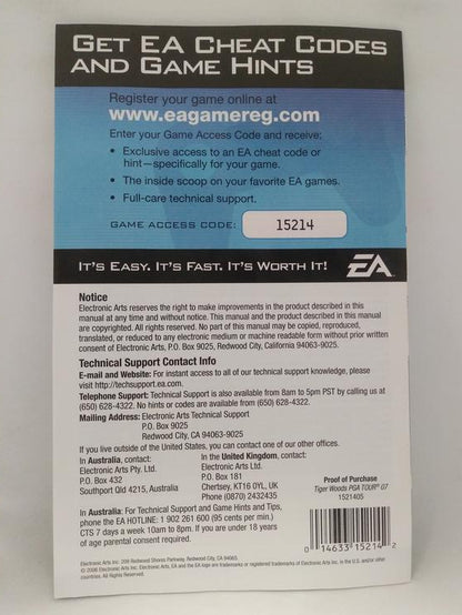 TIGER WOODS PGA TOUR 07 (COMPLETE IN BOX) (usagé)