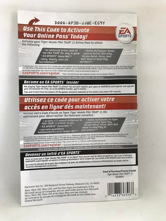 TIGER WOODS PGA TOUR 11 (COMPLETE IN BOX) (usagé)