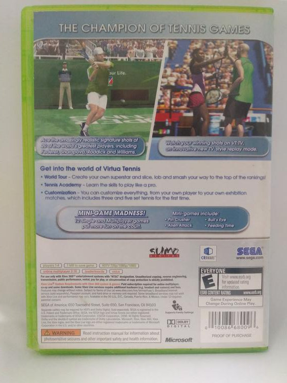 VIRTUA TENNIS 3 (COMPLETE IN BOX) (usagé)