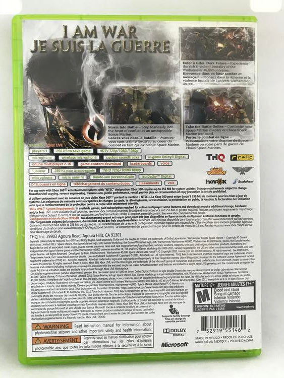 WARHAMMER 40K SPACE MARINE (COMPLETE IN BOX)