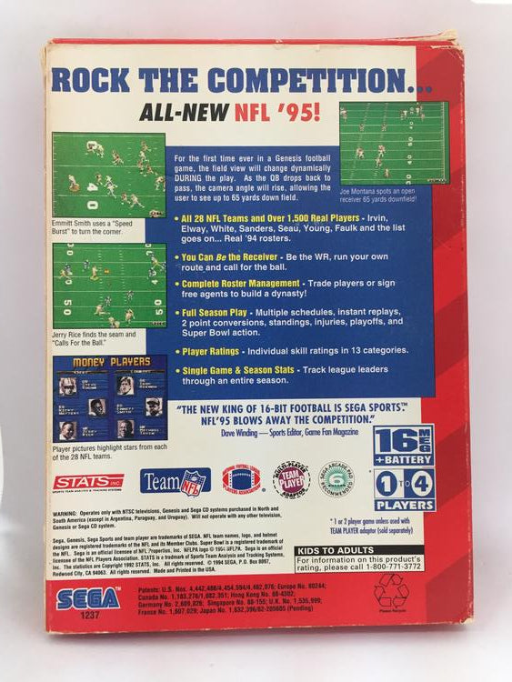 NFL 95 CARDBOARD BOX (COMPLETE IN BOX)