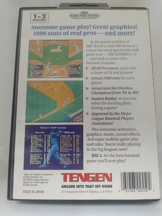 RBI BASEBALL 3 (COMPLETE IN BOX)