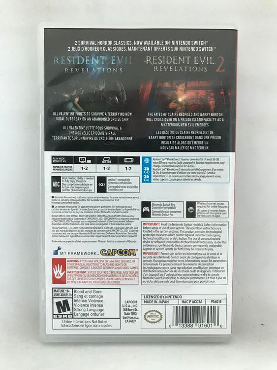 RESIDENT EVIL REVELATIONS COLLECTION (RESIDENT EVIL REVELATION 2 NOT INCLUDED) (usagé)