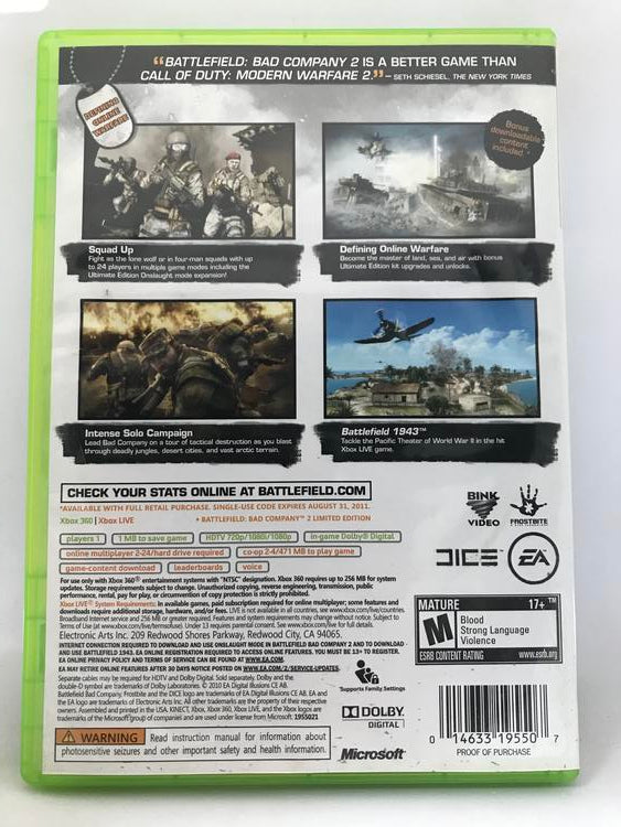 BATTLEFIELD BAD COMPANY 2 ULTIMATE EDITION (COMPLETE IN BOX)